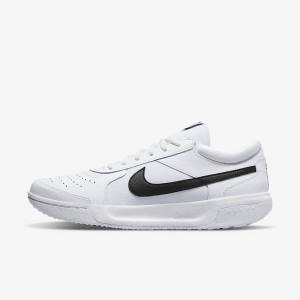 Men's Nike NikeCourt Zoom Lite 3 Hard Court Tennis Shoes White / Black | NK279SKT