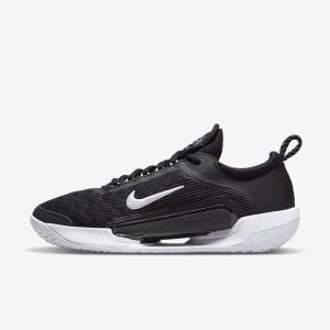 Men's Nike NikeCourt Zoom NXT Hard Court Tennis Shoes Black / White | NK987VXO