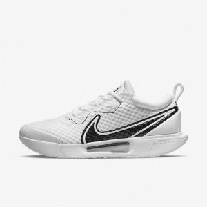 Men's Nike NikeCourt Zoom Pro Hard Court Tennis Shoes White / Black | NK561VTR