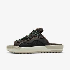 Men's Nike Offline 2.0 Mules Trainers Brown / Green / Light Beige | NK406PVC