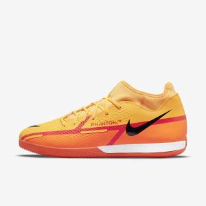 Men's Nike Phantom GT2 Academy Dynamic Fit IC Indoor Court Football Shoes Orange / Light Red / Black | NK489UJZ