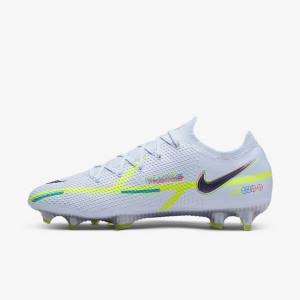 Men's Nike Phantom GT2 Elite FG Firm-Ground Football Shoes Grey / Light Blue | NK819NDV