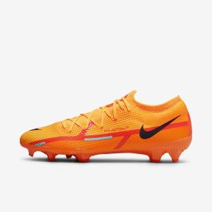 Men's Nike Phantom GT2 Pro FG Firm-Ground Football Shoes Orange / Light Red / Black | NK236GJI