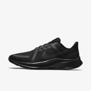 Men's Nike Quest 4 Road Running Shoes Black / Dark Grey | NK618TYE