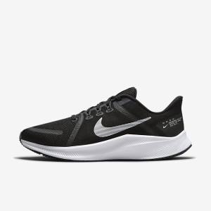 Men's Nike Quest 4 Road Running Shoes Black / Dark Grey / White | NK820LBK