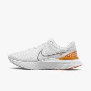 Men's Nike React Infinity Run Flyknit 3 Road Running Shoes White / Grey | NK174TNL