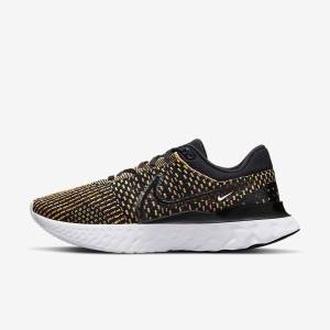 Men's Nike React Infinity Run Flyknit 3 Road Running Shoes Black / Blue / Pink / White | NK429CHY