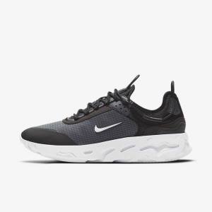 Men's Nike React Live Trainers Black / Dark Grey / White | NK576GEW