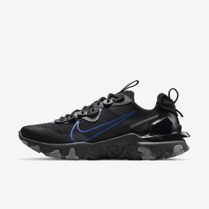 Men's Nike React Vision Trainers Black / Dark Grey / Royal | NK086ZDL