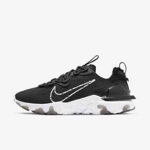 Men's Nike React Vision Trainers Black / White | NK138ULD