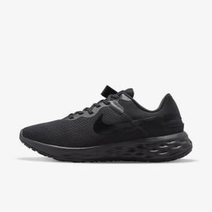 Men's Nike Revolution 6 FlyEase Next Nature Easy On-Off Road Running Shoes Black / Dark Grey | NK487OMA