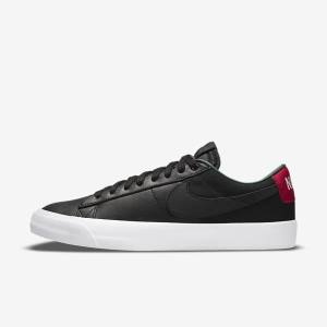 Men's Nike SB Zoom Blazer Low Pro GT Premium Trainers Black / Red / Black | NK613CIH