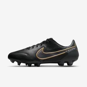 Men's Nike Tiempo Legend 9 Pro FG Firm-Ground Football Shoes Black / Dark Grey / Metal Gold / Metal Dark Grey | NK201ULA