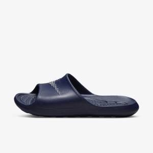 Men's Nike Victori One Shower Slides Navy / Navy / White | NK208ANI