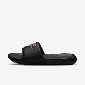 Men's Nike Victori One Slides Black / Metal Gold | NK856DHW