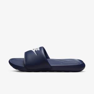 Men's Nike Victori One Slides Navy / Navy / White | NK403QPL