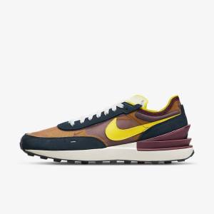 Men's Nike Waffle One SE Trainers Navy / White / Yellow | NK286VXQ