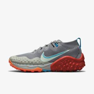 Men's Nike Wildhorse 7 Trail Running Shoes Grey / Olive / Blue / Mint | NK273EWI