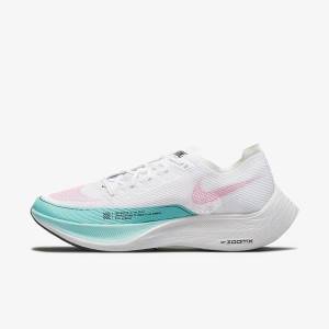 Men's Nike ZoomX Vaporfly Next% 2 Road Racing Running Shoes Green / Blue / White / Black | NK491RXS