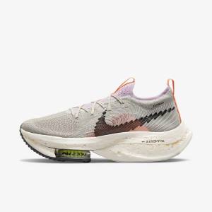 Men's Nike Zoom Alphafly Next Nature Road Racing Running Shoes Blue Grey / Light Pink / Light Cream / Black | NK976IFT