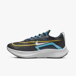 Men's Nike Zoom Fly 4 Road Running Shoes Black / Green / Orange | NK275NYH