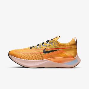 Men's Nike Zoom Fly 4 Road Running Shoes Black / Blue / White | NK507RSP