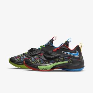 Men's Nike Zoom Freak 3 Basketball Shoes Black / White / Red / Green | NK261FUH