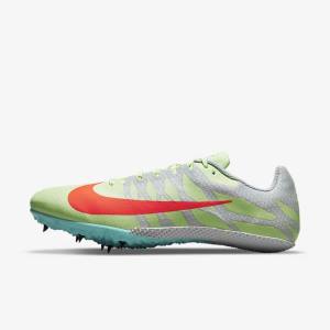 Men's Nike Zoom Rival S 9 Athletics Sprinting Spikes Running Shoes Turquoise / Orange | NK486RVX