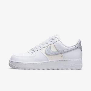 Women's Nike Air Force 1 07 Trainers White / Metal Silver / Platinum | NK893RLU