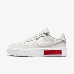 Women's Nike Air Force 1 Fontanka Trainers White / Red | NK657KND