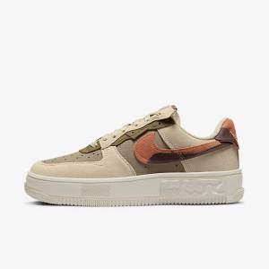 Women's Nike Air Force 1 Fontanka Trainers Burgundy / Khaki | NK946JIE