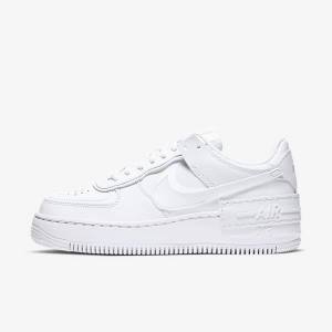 Women's Nike Air Force 1 Shadow Trainers White | NK478BOL