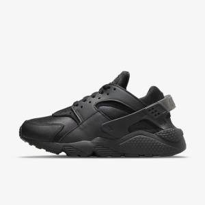 Women's Nike Air Huarache Trainers Black / Dark Grey | NK157GPY