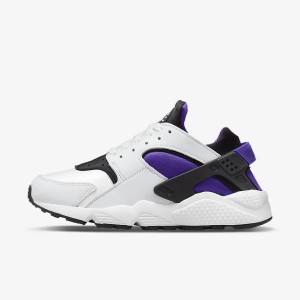 Women's Nike Air Huarache Trainers White / Purple / Black | NK614SGJ