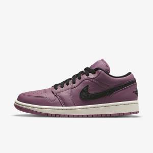 Women's Nike Air Jordan 1 Low SE Trainers Light Beige / Black | NK213QMJ