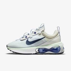 Women's Nike Air Max 2021 Trainers White / Green / Obsidian | NK597HOW