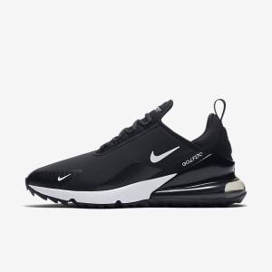 Women's Nike Air Max 270 G Golf Shoes Black / White | NK396MQI