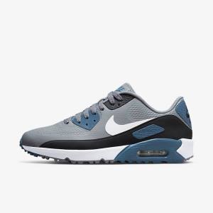 Women's Nike Air Max 90 G Golf Shoes Grey / Black / White | NK489OKD