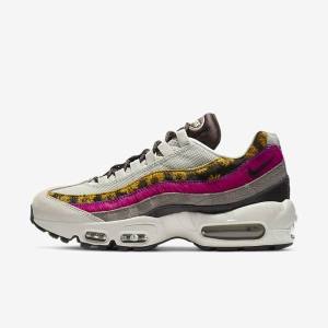 Women's Nike Air Max 95 Premium Trainers Light Beige / Brown / Olive Grey / White | NK265OUG