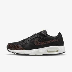 Women's Nike Air Max SC Trainers Black / Metal Gold / Brown | NK846WHT