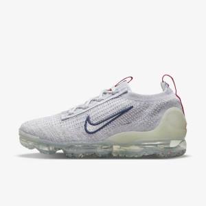 Women's Nike Air VaporMax 2021 Flyknit Trainers Navy / White | NK652BKU