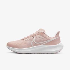 Women's Nike Air Zoom Pegasus 39 Road Running Shoes Pink / Light Pink / White | NK823RDK