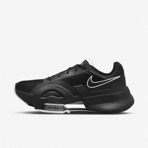 Women's Nike Air Zoom SuperRep 3 HIIT Class Training Shoes Black / Dark Grey / White | NK641PME