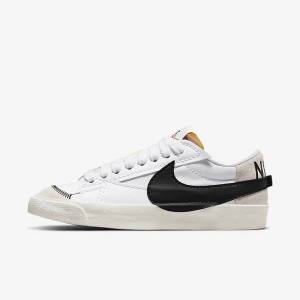 Women's Nike Blazer Low 77 Jumbo Trainers White / Black | NK457SIL