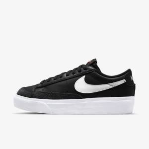 Women's Nike Blazer Low Platform Trainers Black | NK264GMK