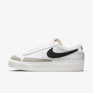 Women's Nike Blazer Low Platform Trainers White | NK892RXE