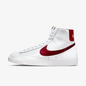 Women's Nike Blazer Mid 77 Next Nature Trainers White / Black / Red | NK607ABQ