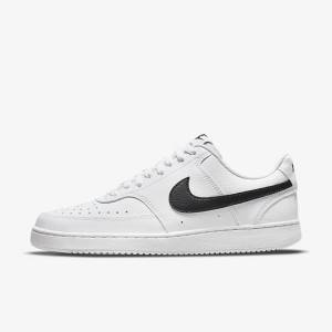 Women's Nike Court Vision Low Next Nature Trainers White / Black | NK294ETN