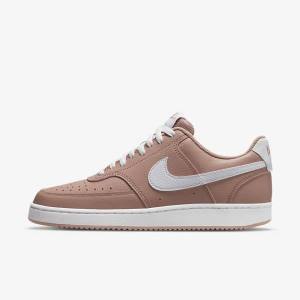 Women's Nike Court Vision Low Next Nature Trainers Rose / Black / White | NK892JGH