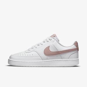 Women's Nike Court Vision Low Next Nature Trainers White / Pink | NK981BDM